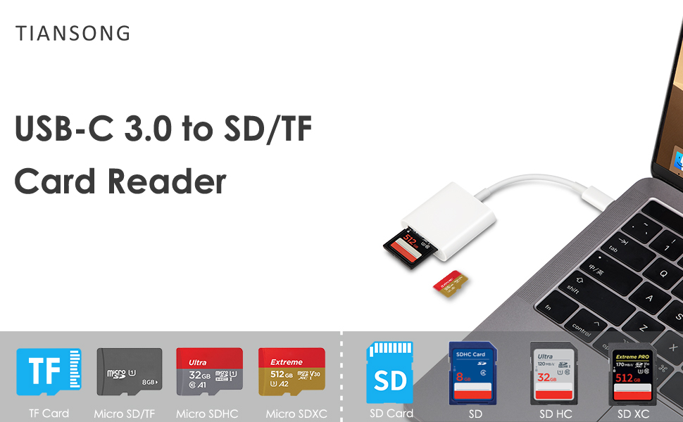 USB-C to SD/TF Card Reader